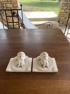 Duo moulages ; têtes en plâtre
