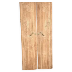 Duo portes d'armoire Art Déco bois massif chêne Solweig & Abigaël paravent