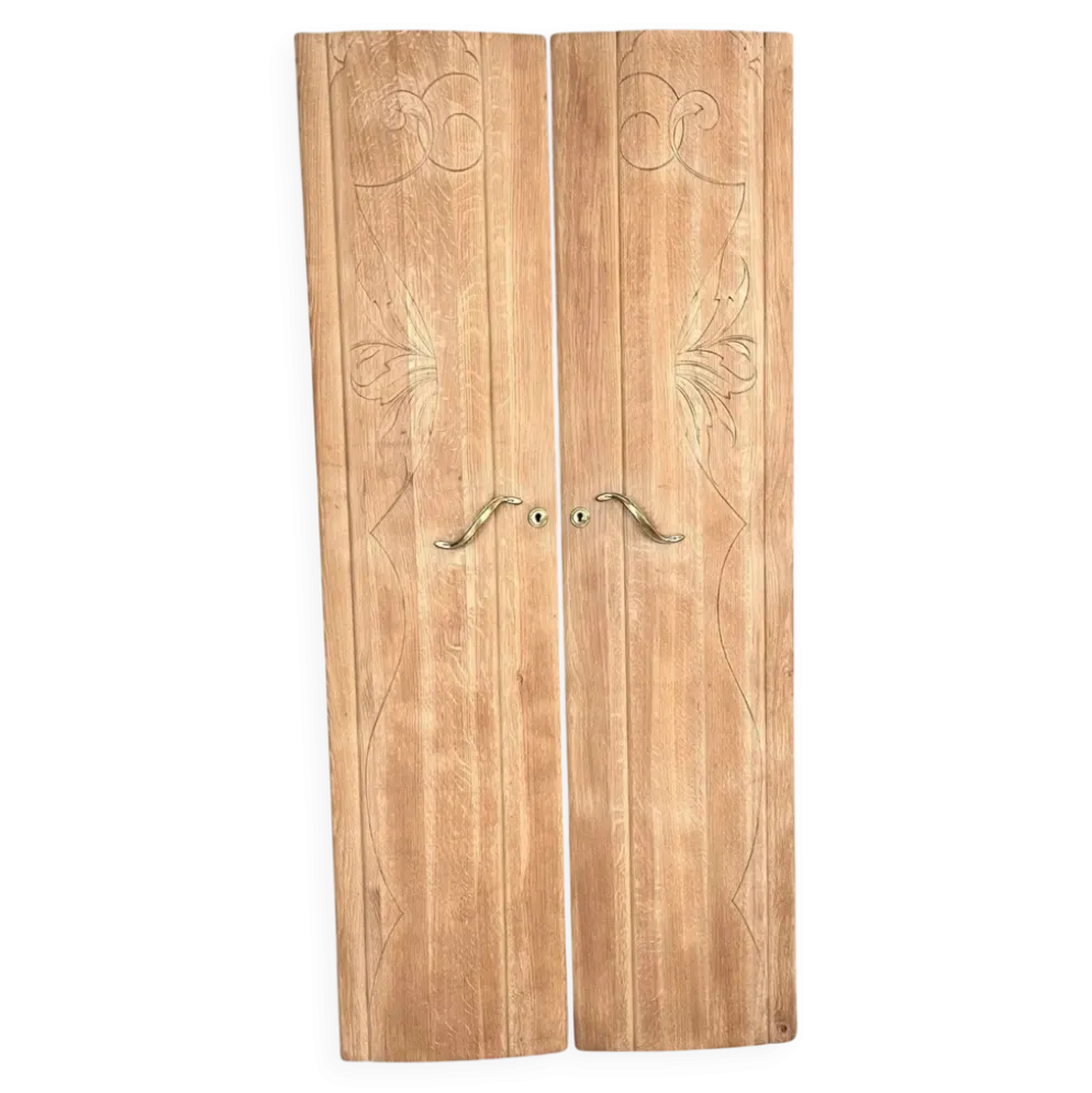 Duo portes d'armoire Art Déco bois massif chêne Solweig & Abigaël paravent