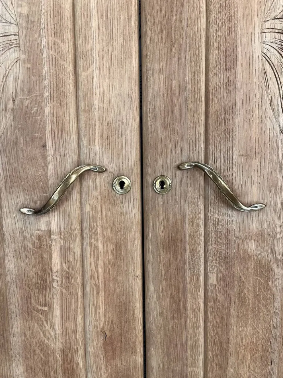Duo portes d'armoire Art Déco bois massif chêne Solweig & Abigaël paravent