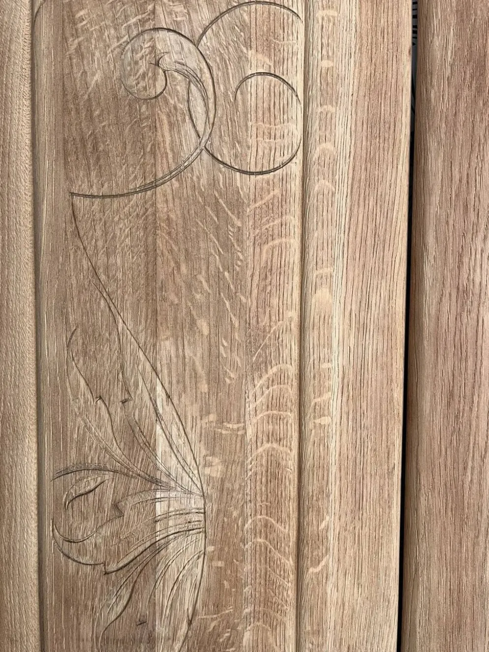 Duo portes d'armoire Art Déco bois massif chêne Solweig & Abigaël paravent