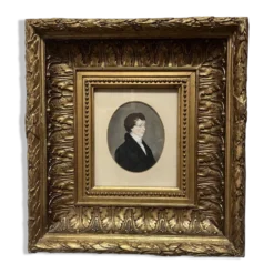 Ecole allemande (?) du début du XIXe siècle, Portrait d'un jeune homme portant des lunettes