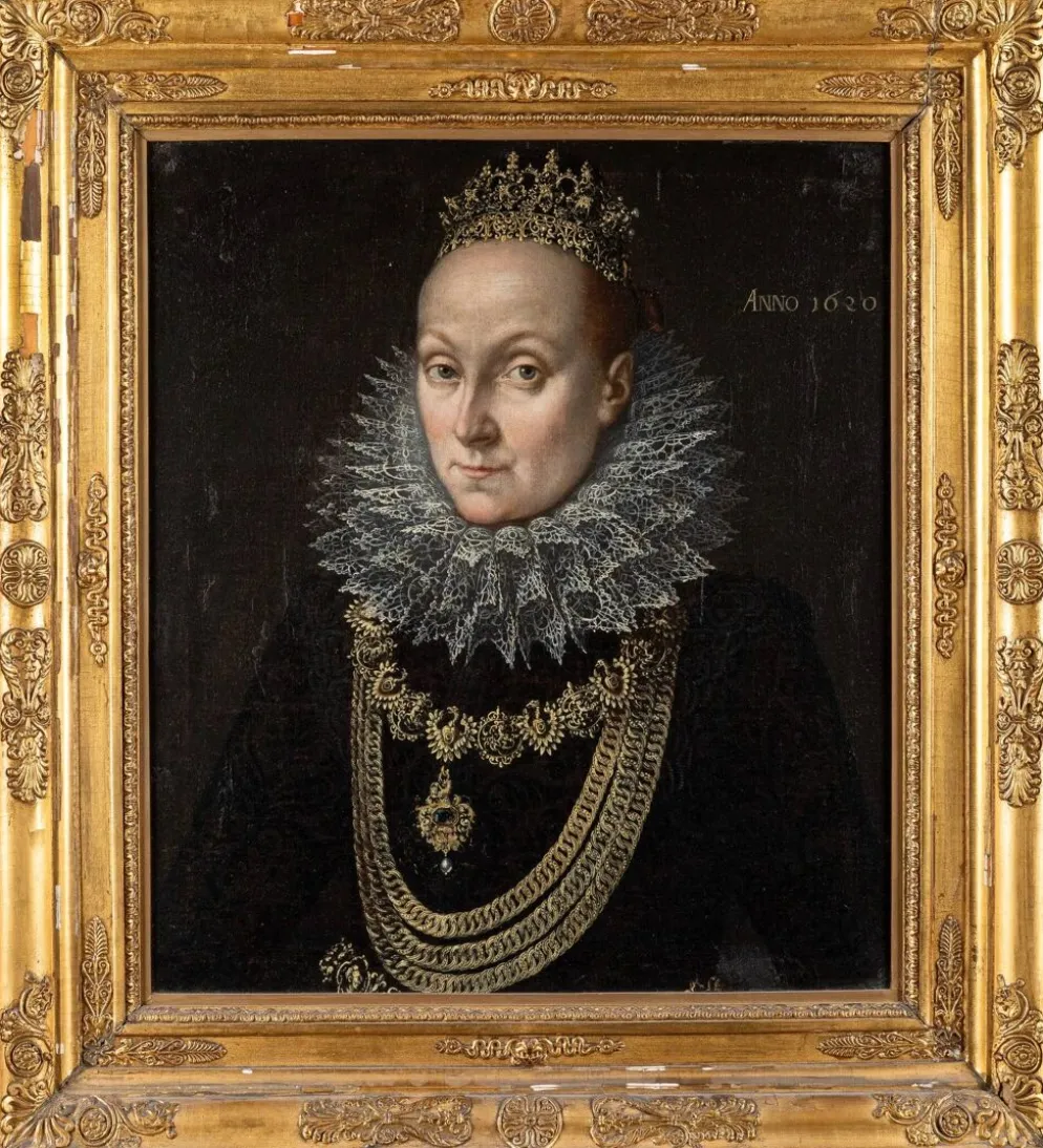 Ecole Flamande (XVII) - Portrait de la reine d’Angleterre Elisabeth Ier hui