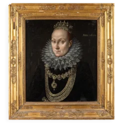 Ecole Flamande (XVII) - Portrait de la reine d’Angleterre Elisabeth Ier hui