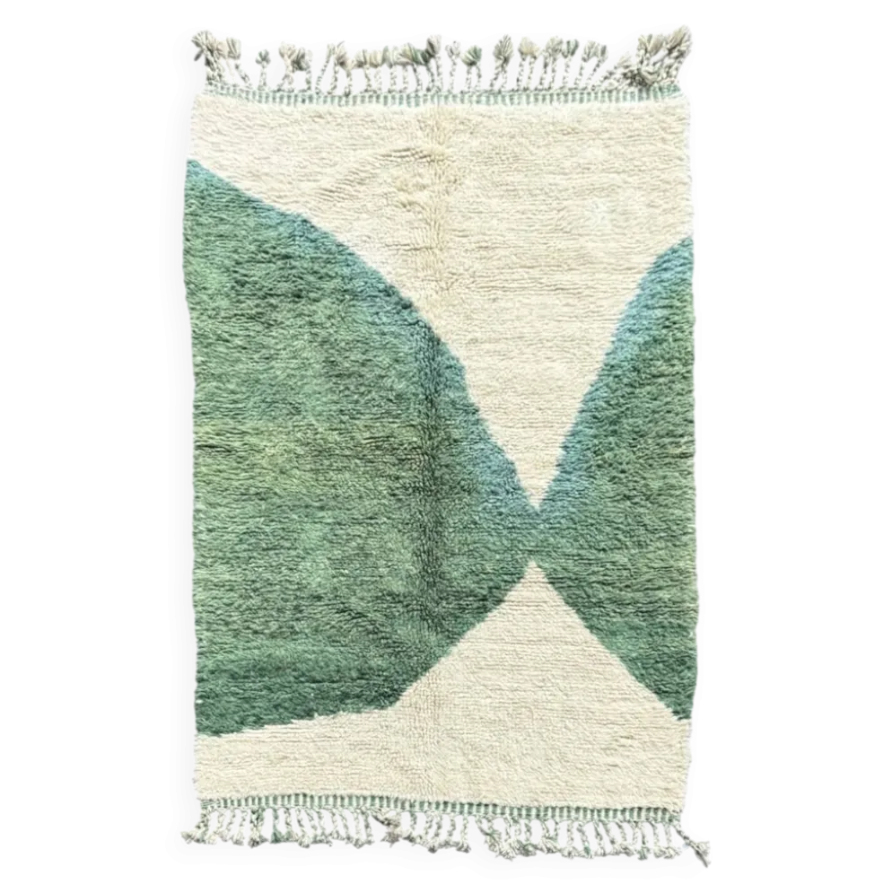 Ecorce - Tapis Mrirt sur mesure – Design graphique en laine verte