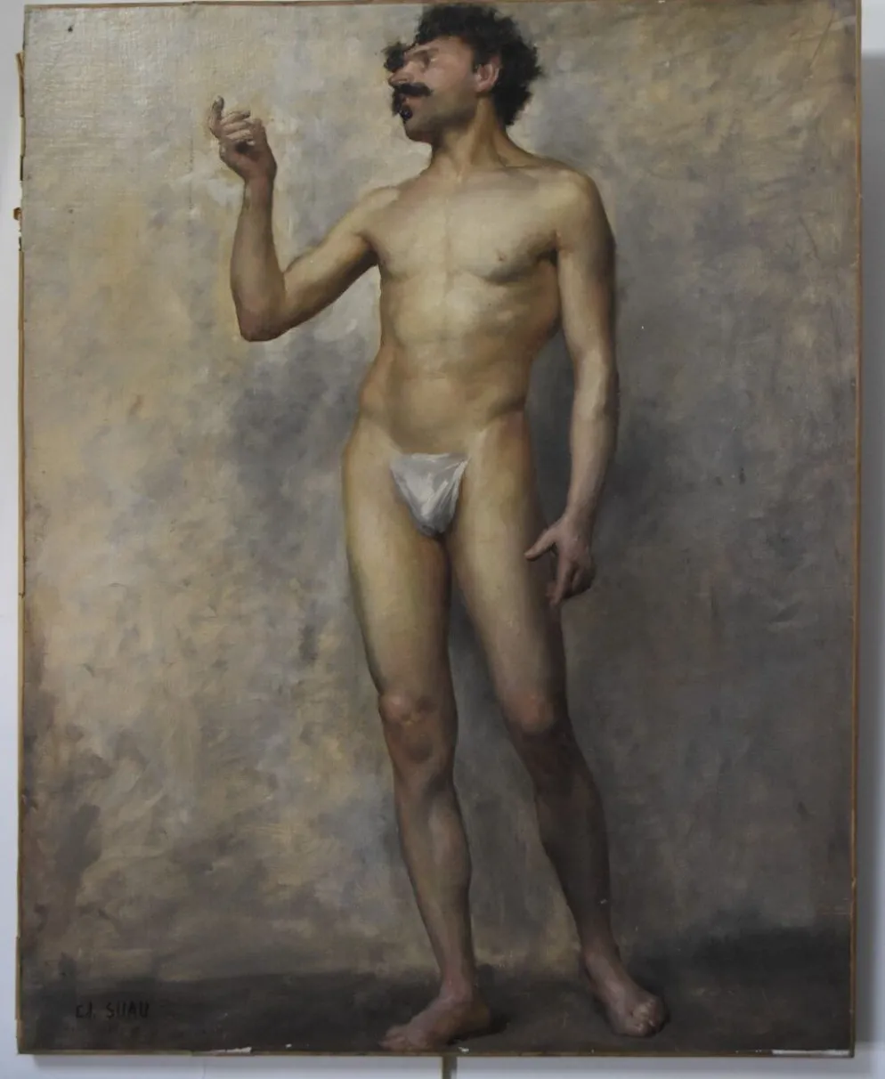 Edmond Suau (1871-1929) Une Académie, Huile Sur Toile Signée