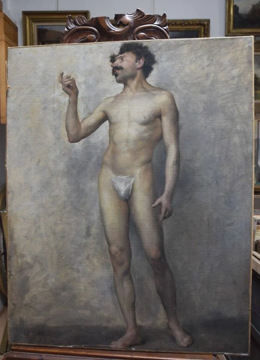 Edmond Suau (1871-1929) Une Académie, Huile Sur Toile Signée