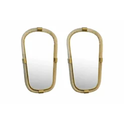Elegant Pair of Murano Glass Mirrors in Gold Leaf, Italy, “Torciglione” Des
