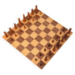 Ensemble d'échecs De Coene avec boîte d'origine attribué à Christophe Gevers, Belgique