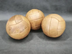 Ensemble de 3 ballons médicaux tchèques en cuir, années 1950