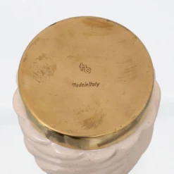 Ensemble de briquet et cendrier en céramique et laiton par Tommaso Barbi, Italie, années 1960.