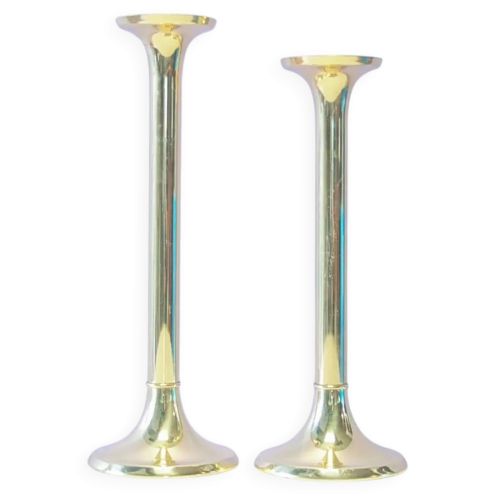 Ensemble de 2 candélabres en laiton G.V. Harnisch