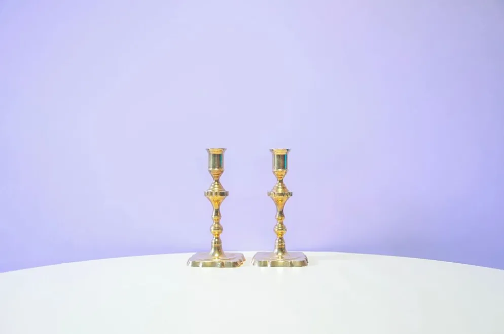 Ensemble de 2 candélabres en laiton Glinde Line