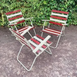 Ensemble de 3 fauteuils pliants de jardin