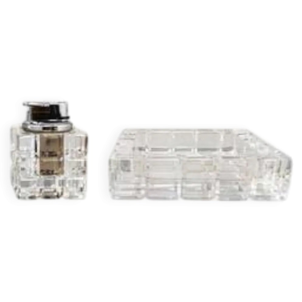 Ensemble de fumeurs en cristal éblouissant des années 1970 par Colle. Fabriqué en Italie.