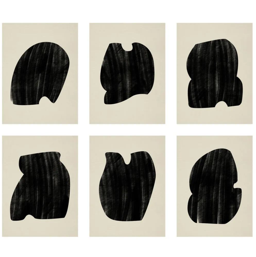 Ensemble de 6 illustrations - abstraites, A4