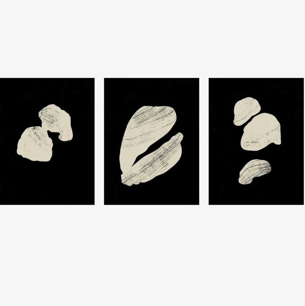 Ensemble de 3 impressions giclées abstraites, 50x70
