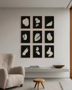 Ensemble de 9 impressions giclées abstraites, format A4
