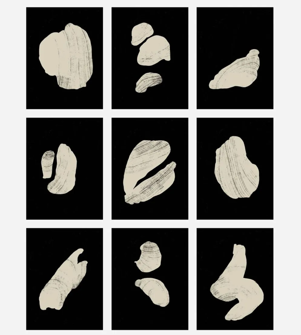 Ensemble de 9 impressions giclées abstraites, format A4