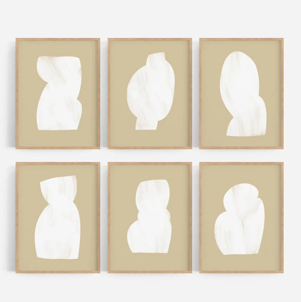 Ensemble de 6 impressions giclées abstraites, A4