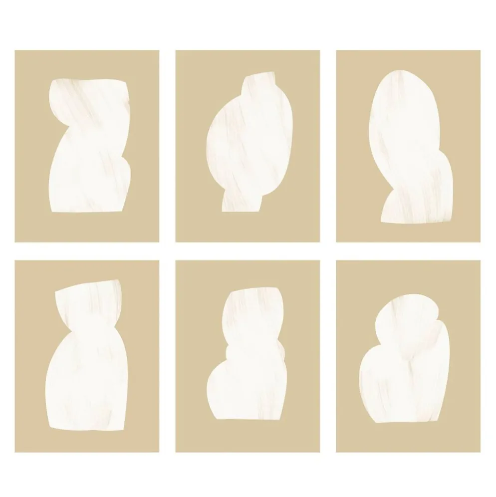 Ensemble de 6 impressions giclées abstraites, A4
