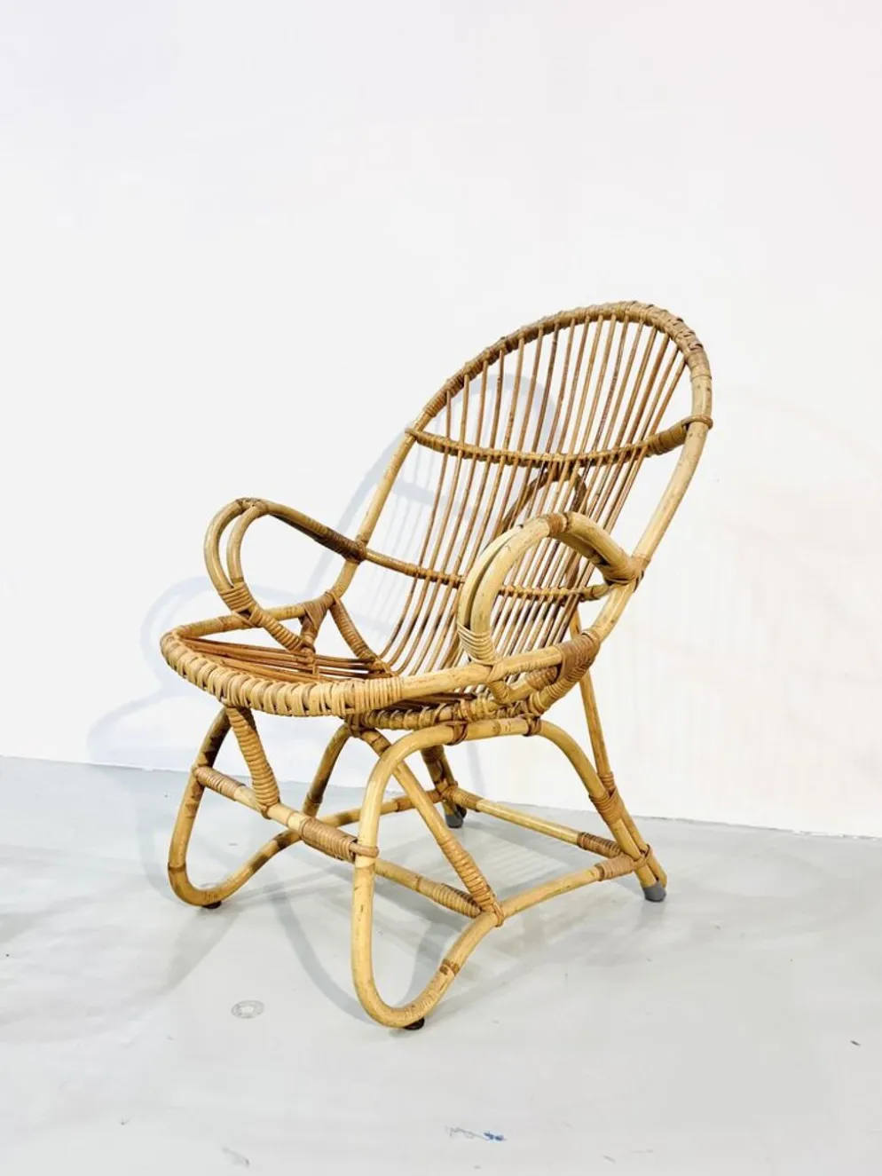 Ensemble de jardin en bambou vintage par Dirk van Sliedrecht pour Rohé Noordwolde, années 70.