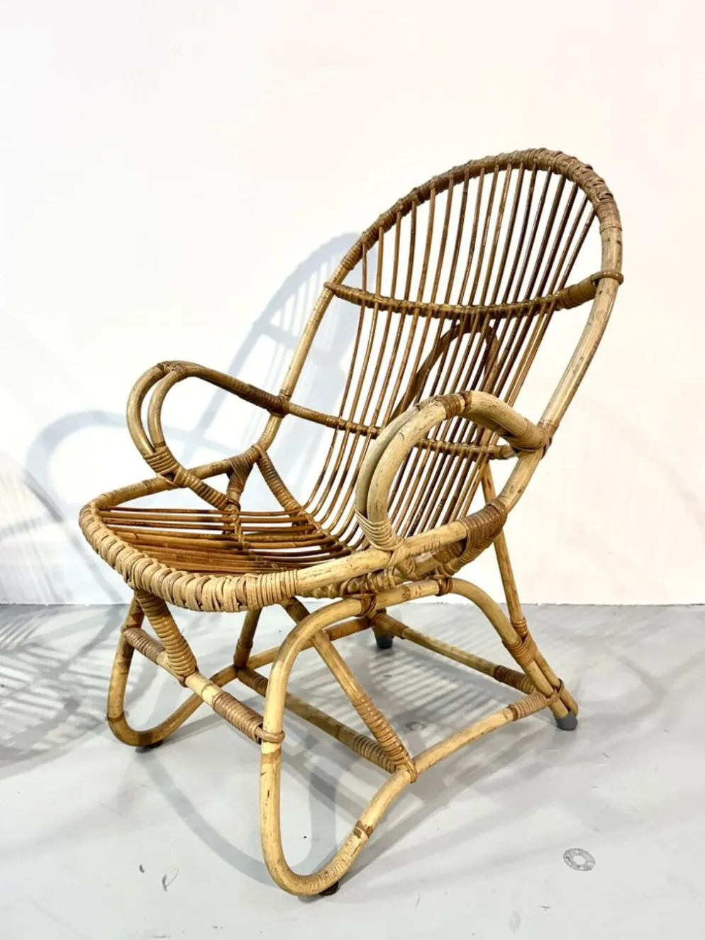 Ensemble de jardin en bambou vintage par Dirk van Sliedrecht pour Rohé Noordwolde, années 70.