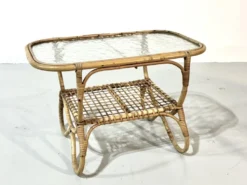 Ensemble de jardin en bambou vintage par Dirk van Sliedrecht pour Rohé Noordwolde, années 70.