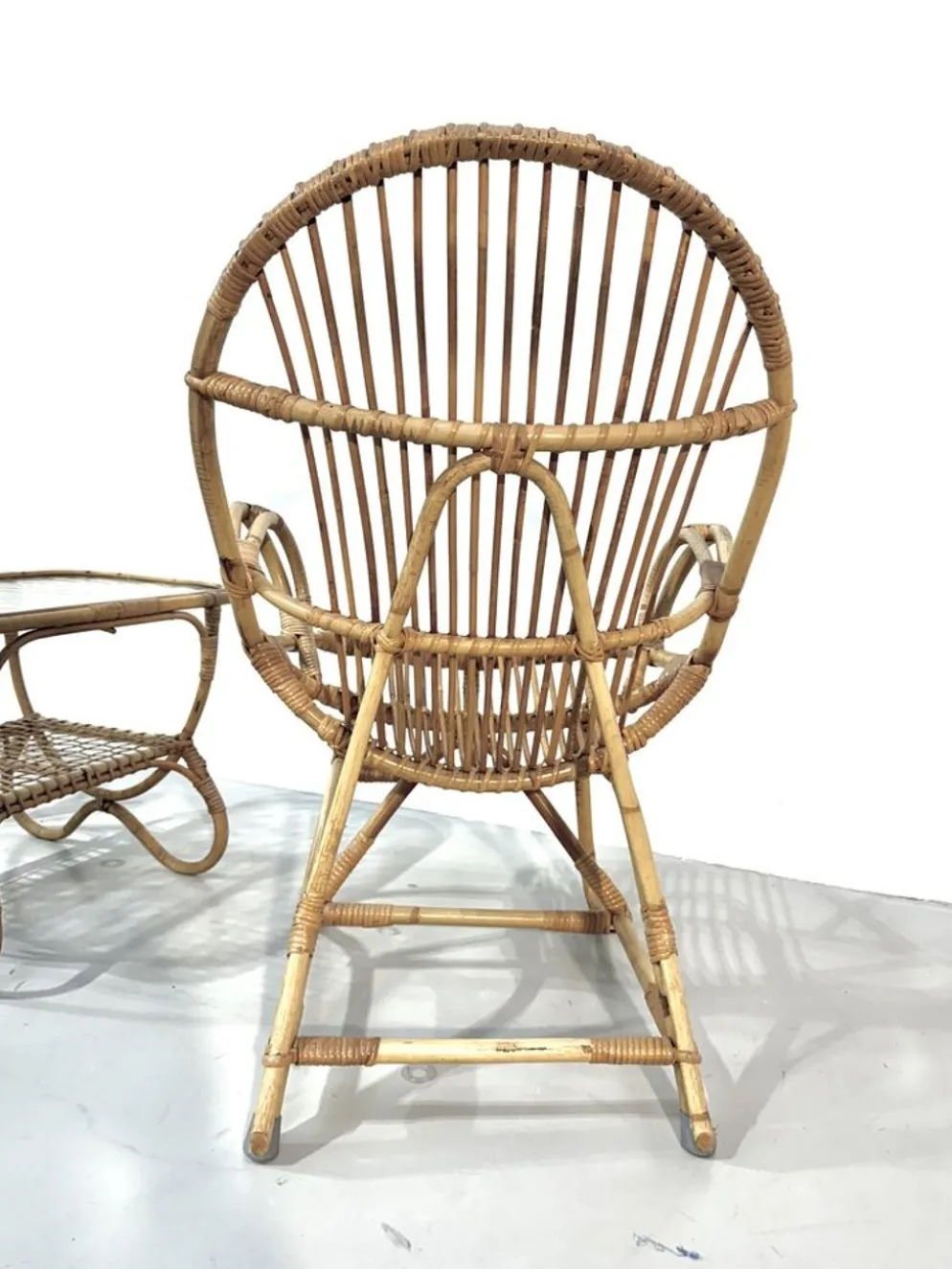 Ensemble de jardin en bambou vintage par Dirk van Sliedrecht pour Rohé Noordwolde, années 70.