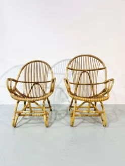 Ensemble de jardin en bambou vintage par Dirk van Sliedrecht pour Rohé Noordwolde, années 70.