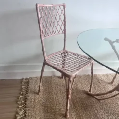 Ensemble de jardin en faux bambou avec table et 4 chaises