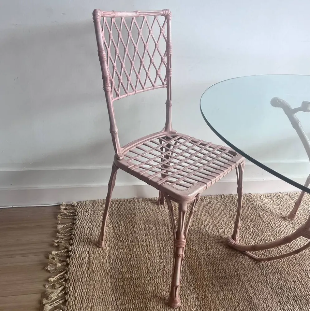 Ensemble de jardin en faux bambou avec table et 4 chaises