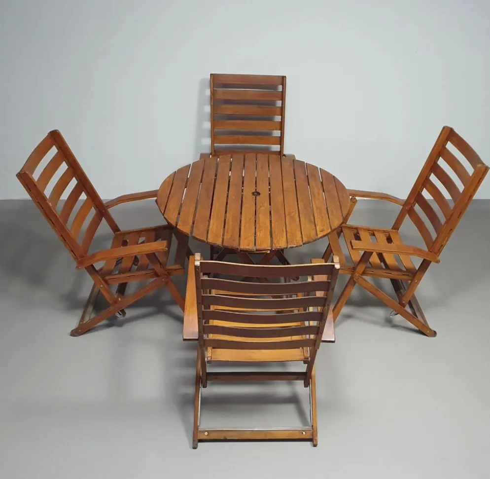 Ensemble de jardin Ico Parisi par Reguitti chaises / table