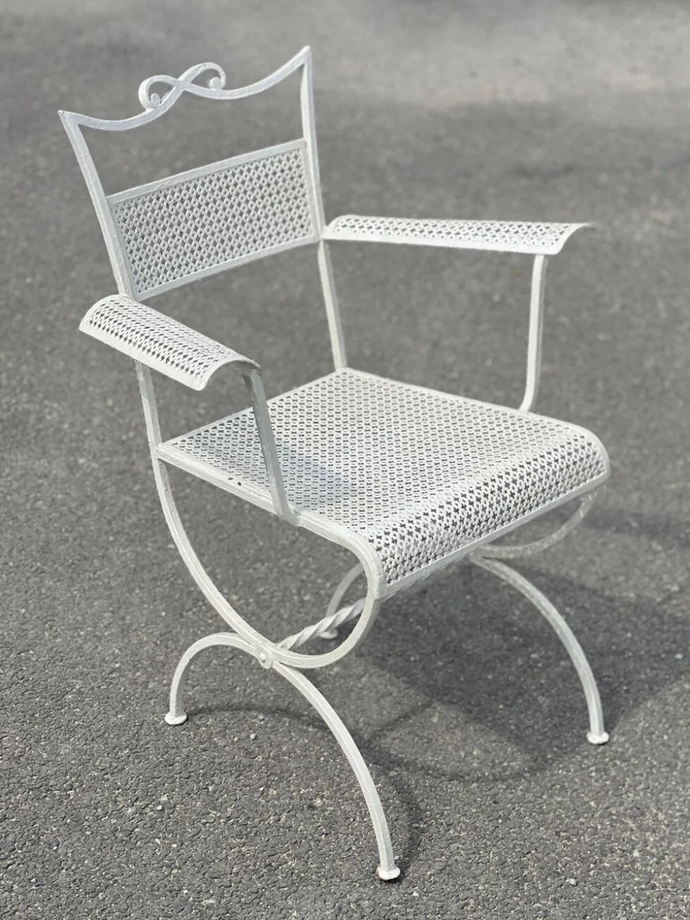 Ensemble de jardin Maison Jansen en fer forgé 1960