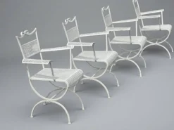 Ensemble de jardin Maison Jansen en fer forgé 1960