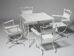 Ensemble de jardin Maison Jansen en fer forgé 1960