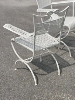 Ensemble de jardin Maison Jansen en fer forgé 1960