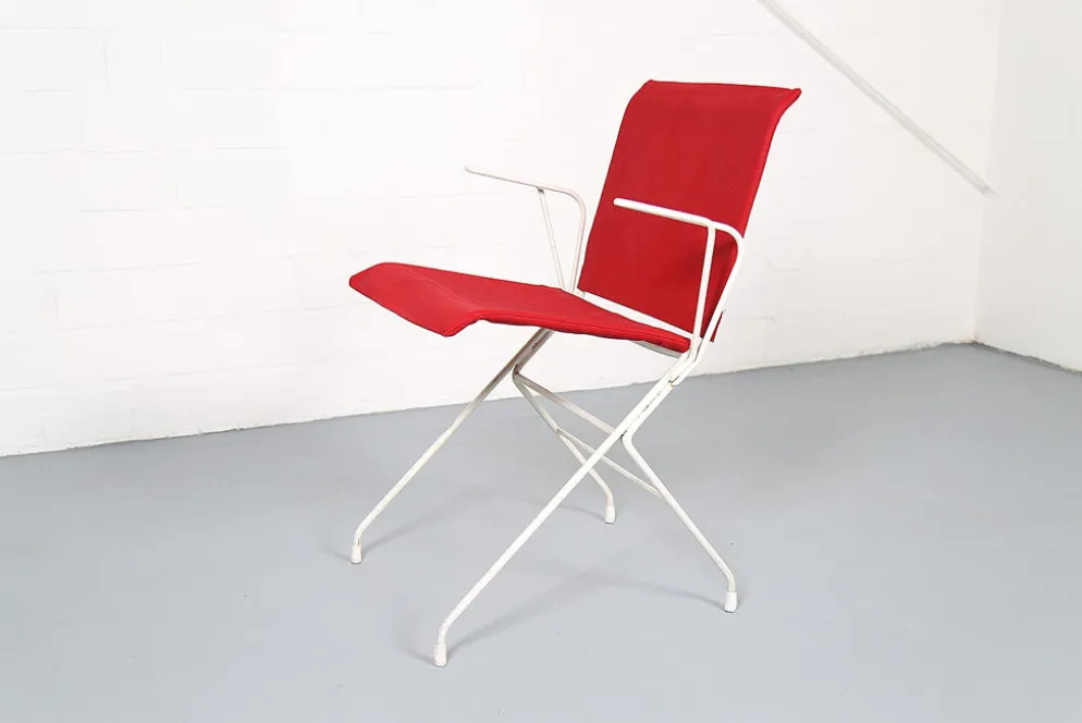 Ensemble de jardin vintage français des années 50 conçu par Raoul Guys (attribué) 3 chaises et une table.