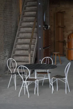 Ensemble de jardin vintage Tore Ahlsén "Pia", table et 4 chaises, suédois moderne, années 1990