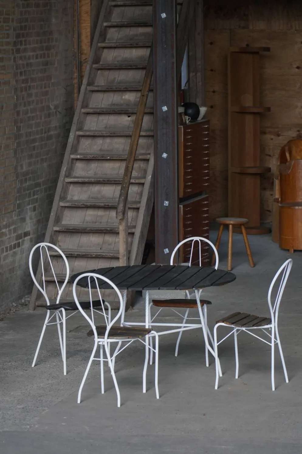 Ensemble de jardin vintage Tore Ahlsén "Pia", table et 4 chaises, suédois moderne, années 1990