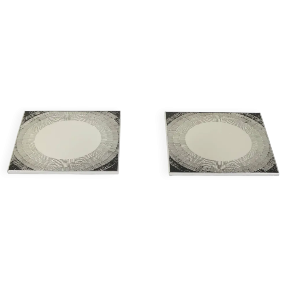 Ensemble de 2 miroirs postmodernes par Deknudt, années 1980 Belgique.