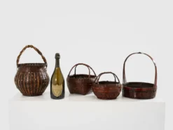 Ensemble de paniers Ikebana en bambou Maeda Chikubōsai periode Meiji