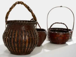Ensemble de paniers Ikebana en bambou Maeda Chikubōsai periode Meiji