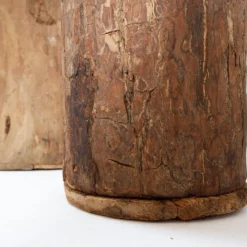 Ensemble de 2 pots en bois primitifs - fin du XIXe siècle