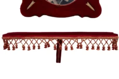 Ensemble de salle en velours rouge 7 pièces des années 1960