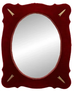 Ensemble de salle en velours rouge 7 pièces des années 1960