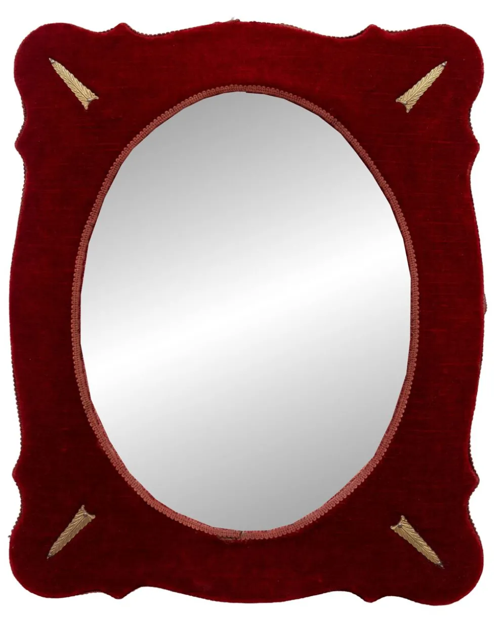 Ensemble de salle en velours rouge 7 pièces des années 1960
