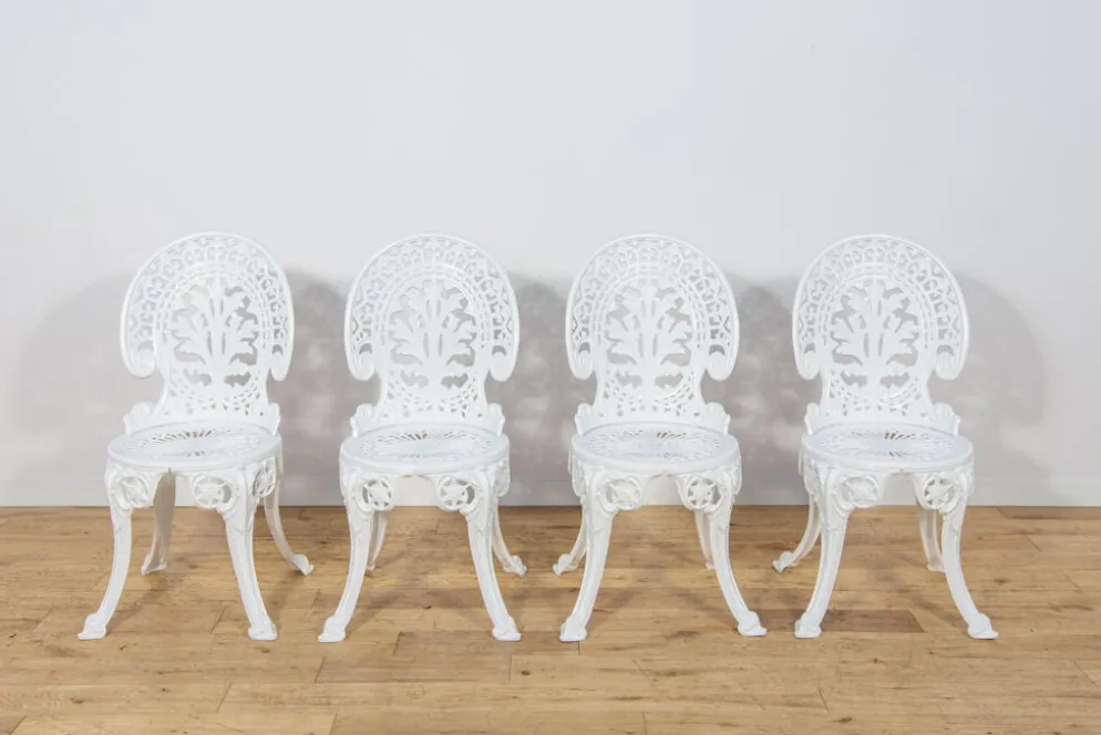 Ensemble de salle à manger de jardin en aluminium de style victorien, Royaume-Uni, années 1950