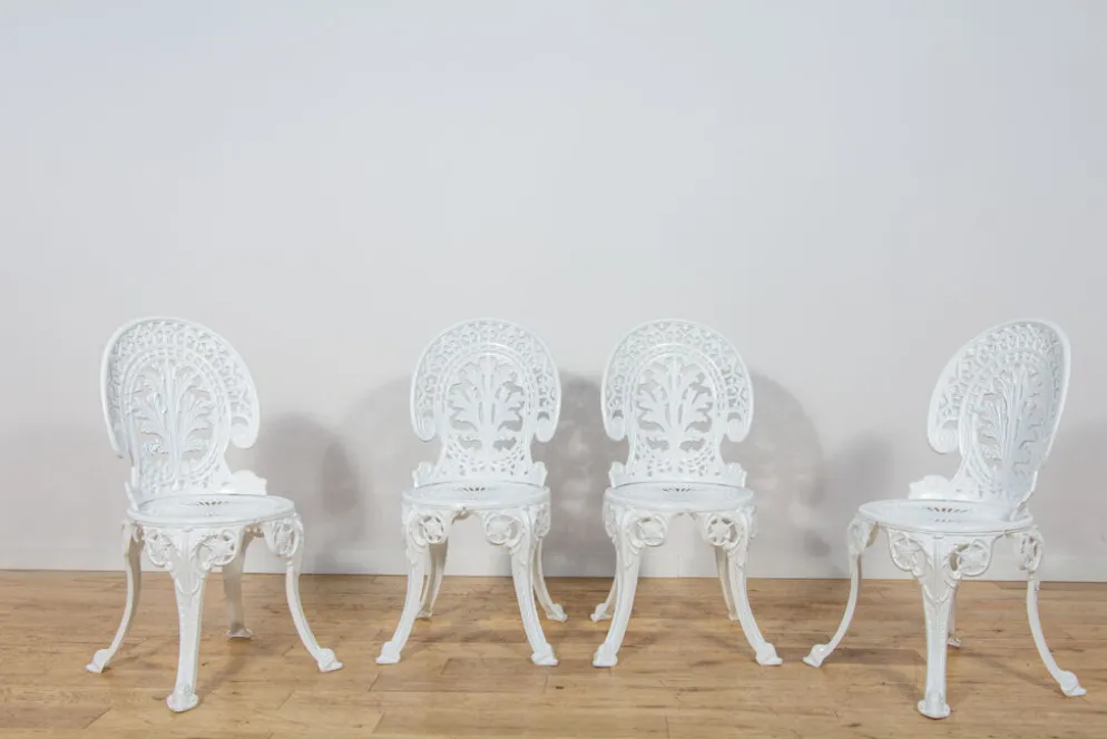 Ensemble de salle à manger de jardin en aluminium de style victorien, Royaume-Uni, années 1950
