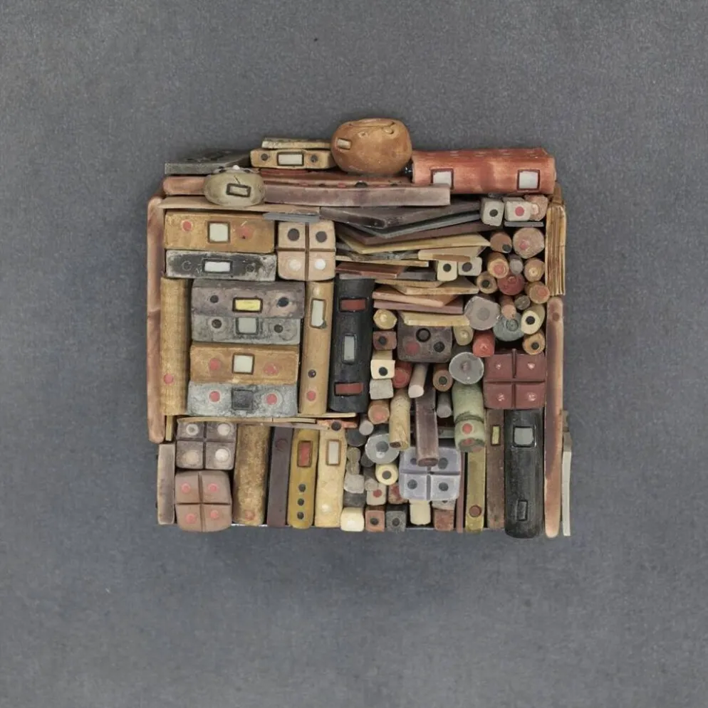 Ensemble de 4 sculptures vibrantes par Guy Deltour – Art contemporain belge, 2000